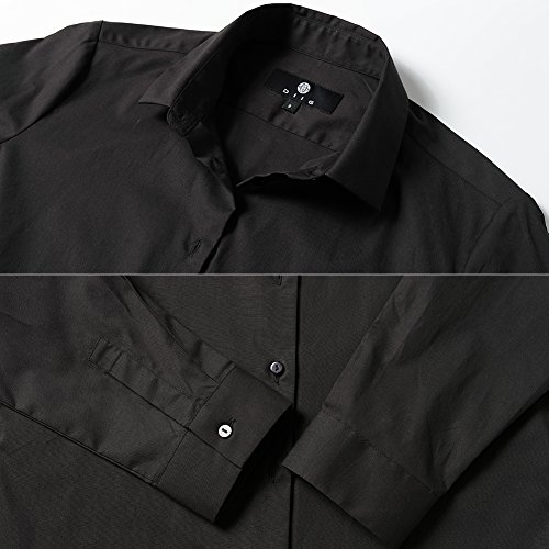 Button Down Shirts for Women Formal Work Wear Simple Black Shirts Size 24