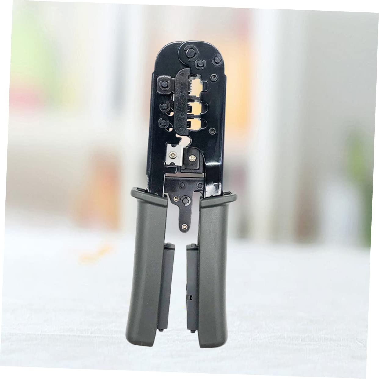 Uonlytech Pinza Per Crimpare Con Tester Spelafili e Taglio Per Fili e Connettori Acciaio Resistente Per Crimpare Ethernet e Fili Piatti Rotondi