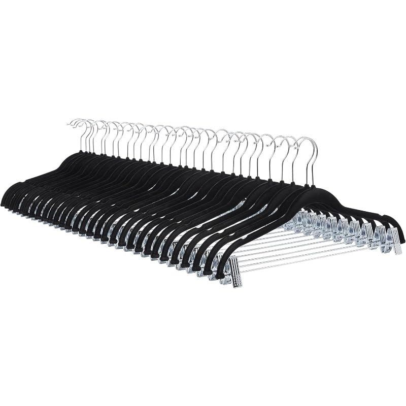 Perchas de Terciopelo Antideslizantes for Faldas con Pinzas (Paquete de 50)
