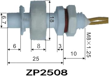 2PCS ZP2508 Mini Liquid Water Level Sensor Vertical Float Switch Tank Liquid Water Sensor Floating Switches L  25mm