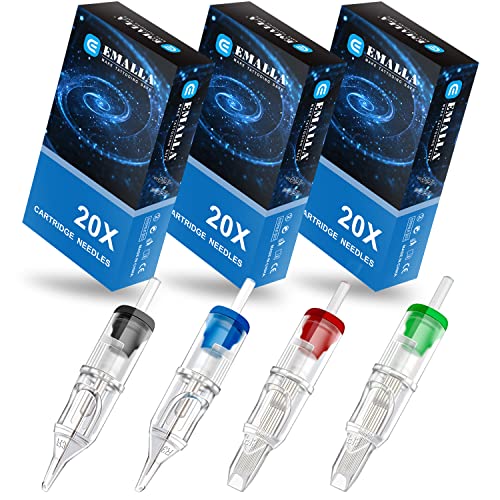 Cartuchos de agujas MIX - Emalla 60 unidades de agujas de cartucho Mix 1003RL 1005RL 1007RL 1009RL 1205RS 1207RS 1209RS 1205M1 1207M1 1209M1 1207RM 1209RM 1209RM Lápices de máquina