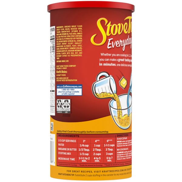 Image of Stove Top Stuffing Mix Variety Pack, Turkey Stuffing & Everyday Stuffing for Chicken, Instant Side Dish, Ready in 5 Minutes, Savory Seasoned Bread Mix (Variety Pack of 2)
