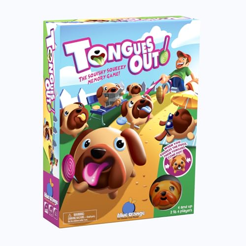 Tongues Out! The Squishy, Squeezy Preschool and Children Game - Educational Puppy Fidget Memory Color Matching Fun by Blue Orange Games - 2-4 Players for Ages 4+