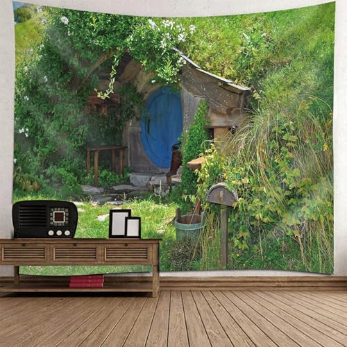 Tapisserie campagne paysage de cabane pour creer un coin de nature dans votre chambre