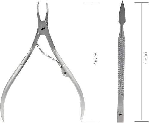 Miniatura 4 de Vivre - Cortador de cutículas de acero inoxidable con empujador de cutículas, de grado profesional y duradero, perfecto para manicura de pedicura,