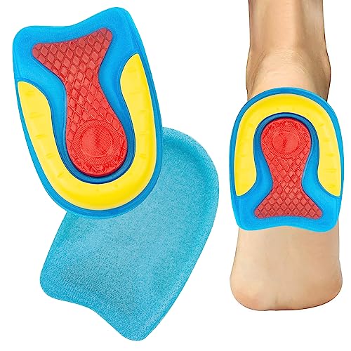Talonnette Gel Silicone Antichoc Amortissante Orthopédique Taille L pour Fasciite Plantaire, Douleurs au Talon d'Achille, Coussinets Absorbants, Talonnette...