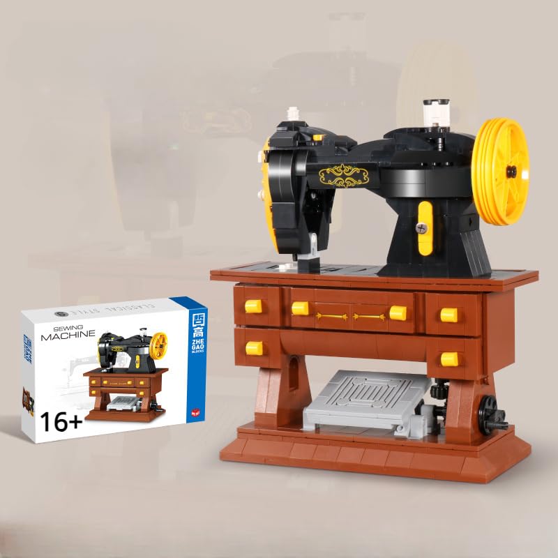 Adult Building Blocks Set, Micro Nini Sewing Machine Building Blocks, 633 Pcs DIY STEM Toys, Building Construction Brick Set Best Gift for Adult Teens, Not Compatible with Lego Technic