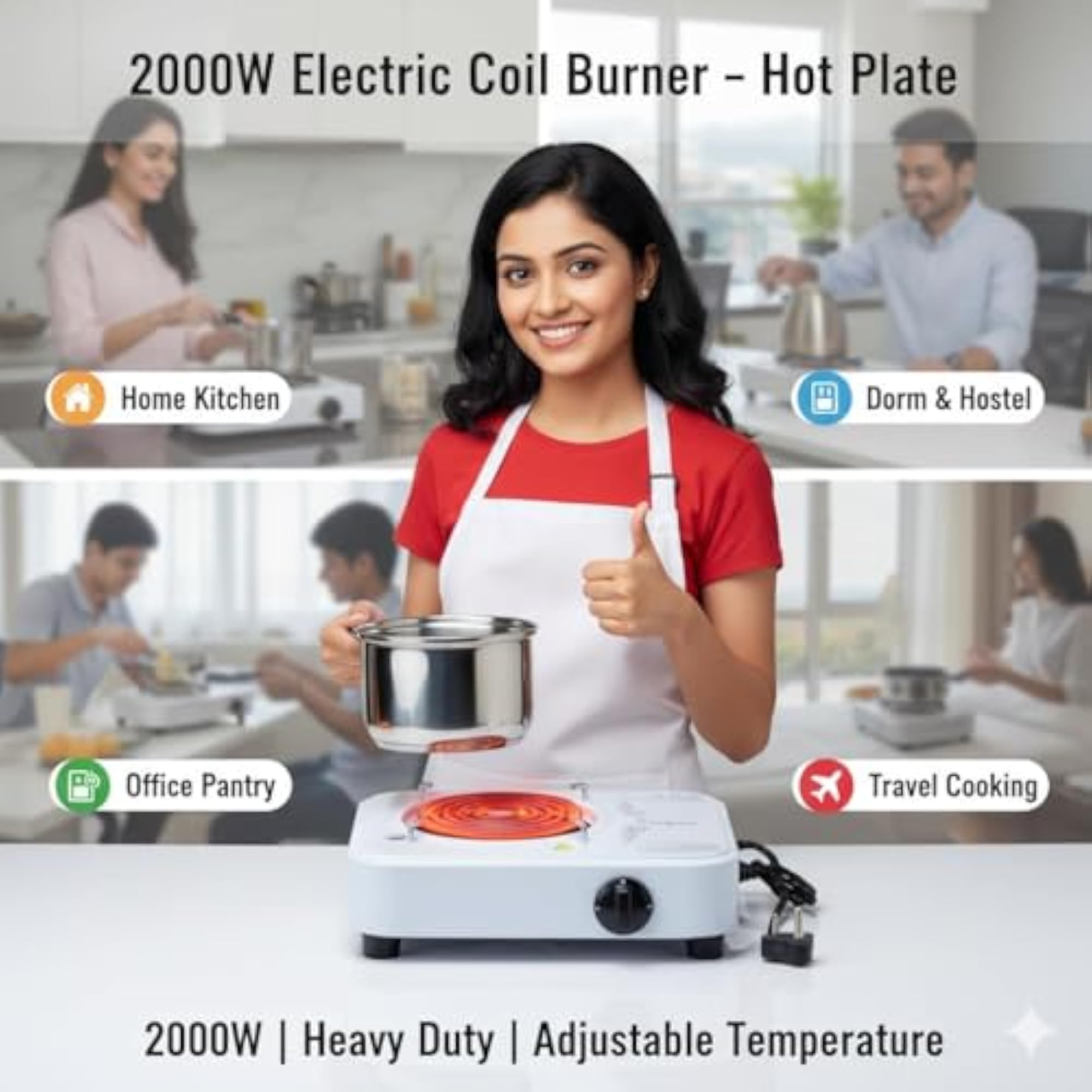 Electric Single Coil Burner Hot Plate 2000W