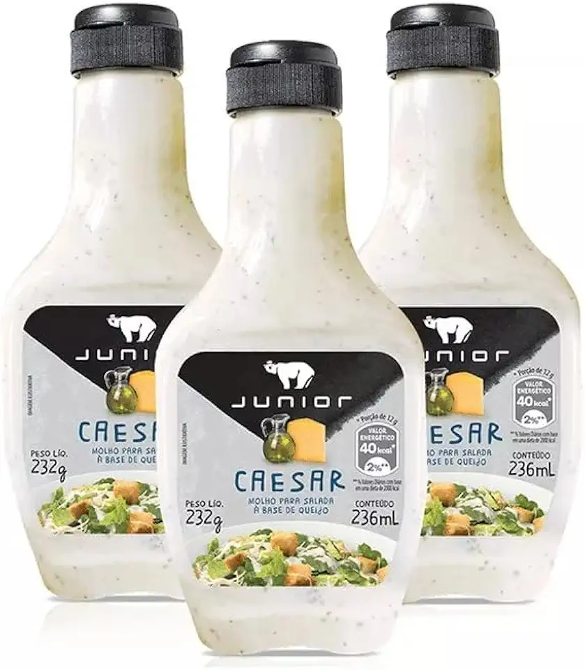 3 Molho Caesar Salada Junior 232g Frasco 236ml