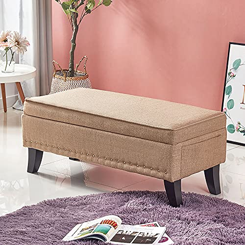 Banc de rangement rembourré idéal comme bout de lit dans la chambre - 2