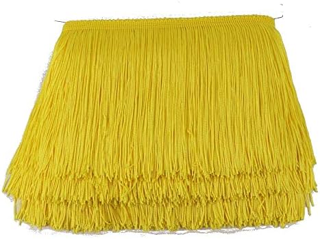 Heartwish268 Fringe Trim Lace Polyerter Fibre Tassel 6inch Wide 10 Yards Long for Clothes Accessories Latin Wedding Dress DIY Lamp Shade Decoration Black White Red(Yellow)