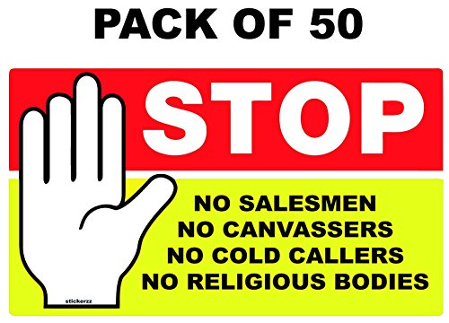Autocollant Stop pas froid appelants lumineux | Lot de 50 stickers de porte résistants