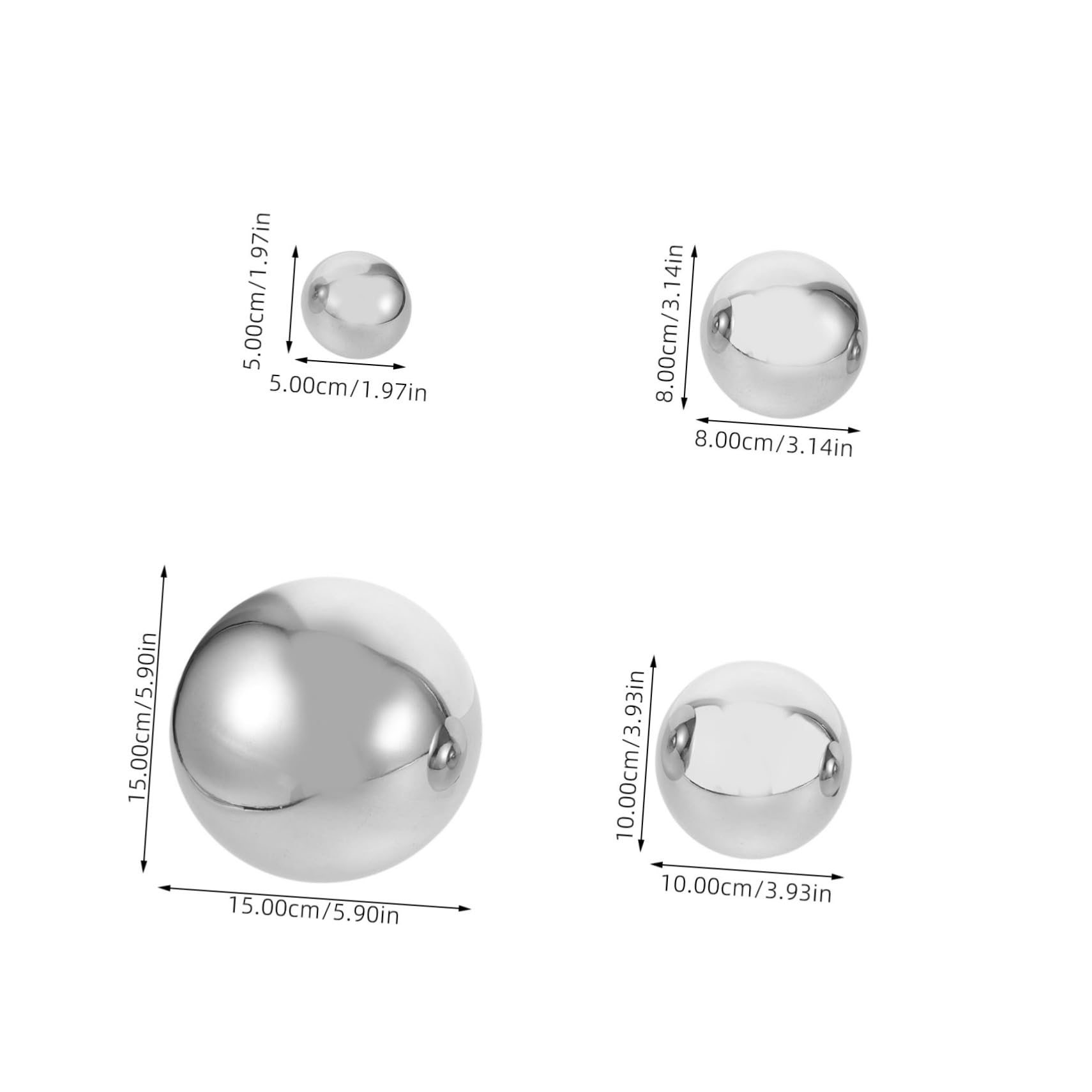 FUNOMOCYA 6pcs Polished Stainless Steel Gazing Ball Reflective Hollow Floating Spheres for Garden Indoor Decoration Weather Resistant Accents