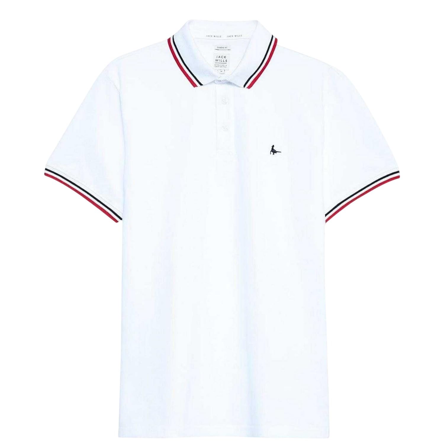 Jack Wills Mens Edgeware Tipped Polo White L