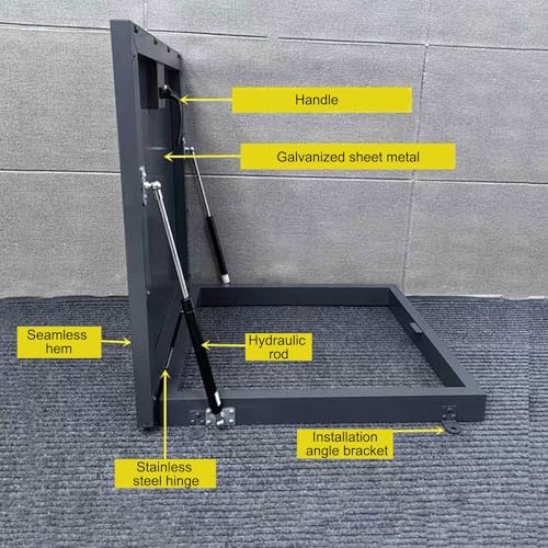 Claraboya impermeable para techos planos con puerta de acceso resistente gris 4