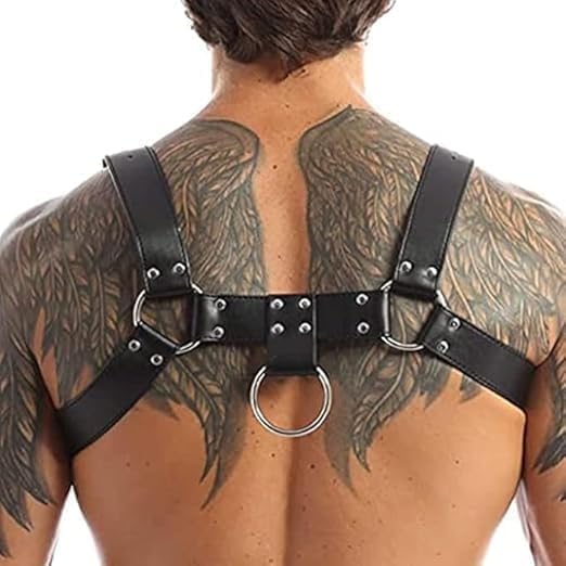 Harness for Man Adjustable Leather Harness Body Chest HalfHarness Punk Belt Clubwear Costume, 1 Pack