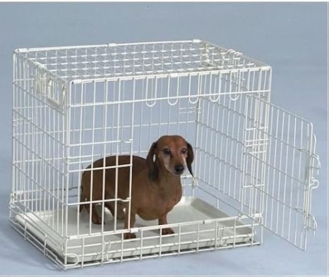 large white dog crate