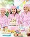 Jecery 5 Pack Spa Robes for Party Sleepover Slumber Birthday Party Squad Robes DIY Silk Satin Bathrobes with Headband(8,Pink)