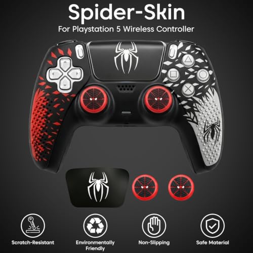 Image of Sounce PS5 Controller Silicone Cover Case | Anti-Slip Protective Skin for PlayStation DualSense | Scratch Resistant & Shock Proof | PS5 Controller Accessories | Red & White