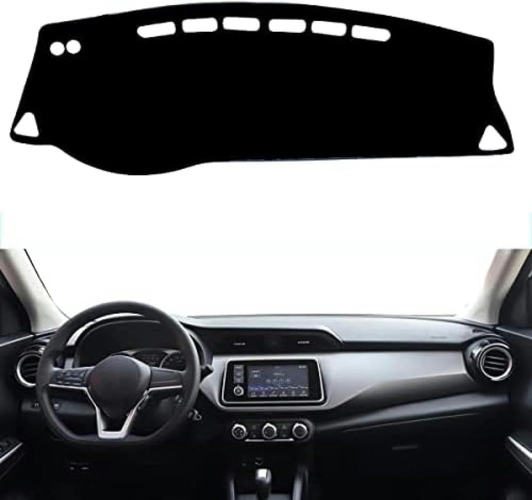 Vivicicipran 車用フランネルダッシュボードカバーマット、日産キックス2016-2021に適合 滑り止めパッド グレアプロ