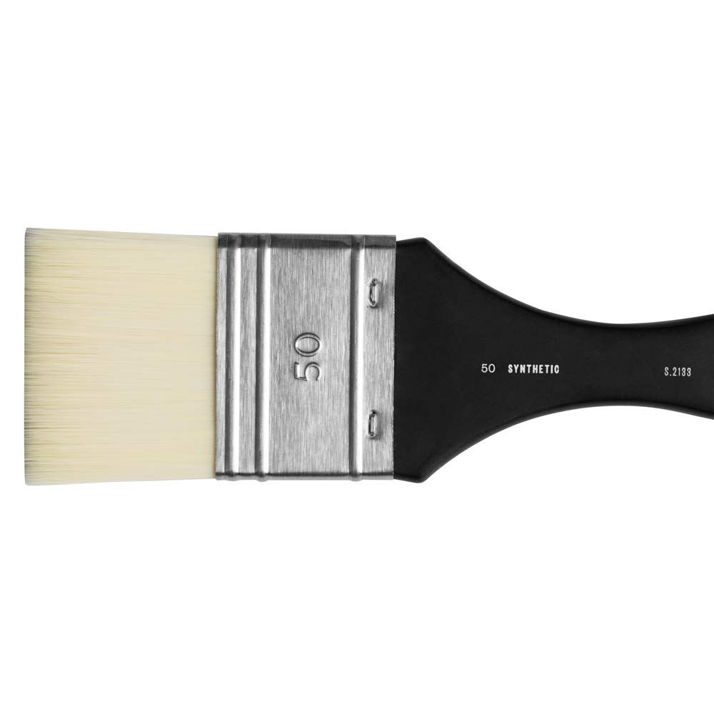 Jackson's White Synthetic Mottler Brush Flat Filaments 50Mm For Washes Varnish