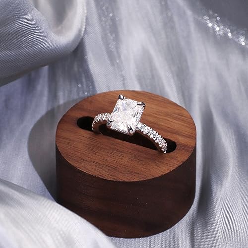 3.0ct Moissanite Engagement Ring, Sterling Silver, Square Radiant Cut, GHI VVS Clarity, Size 8.93x6.59mm4