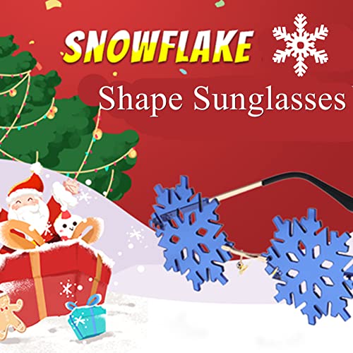 LASPOR Novelty Snowflake Shape Sunglasses for Women/Men Cute Rimless Halloween Christmas Party Glasses Prom Accessories3