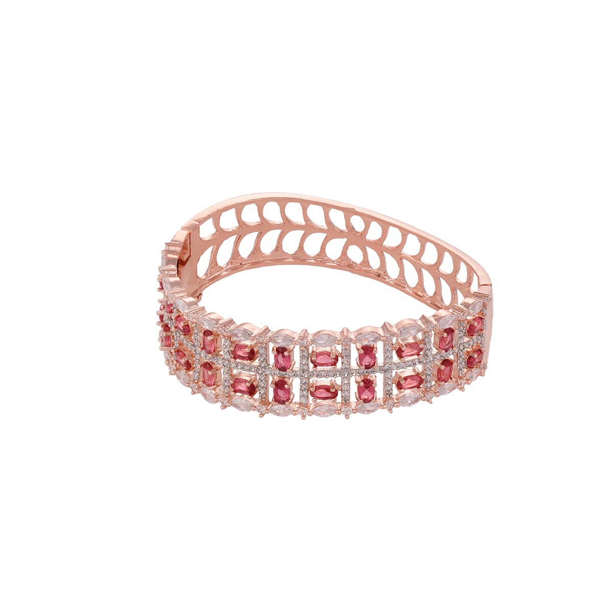 SARAF RS JEWELLERY-Rose Rhodium Red AD Studded Bangle Bracelet (B09SD675L1) Amazon Price History, Amazon Price Tracker