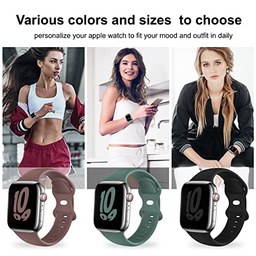 Image of (6 Packs) Sport Bands Compatible with Apple Watch Band 38mm 40mm 41mm 42mm 44mm 45mm 46mm 49mm Silicone iWatch Band Ultra 3 2 1 SE Series 11 10 9 8 7 6 5 4 3 2 1 Women Men
