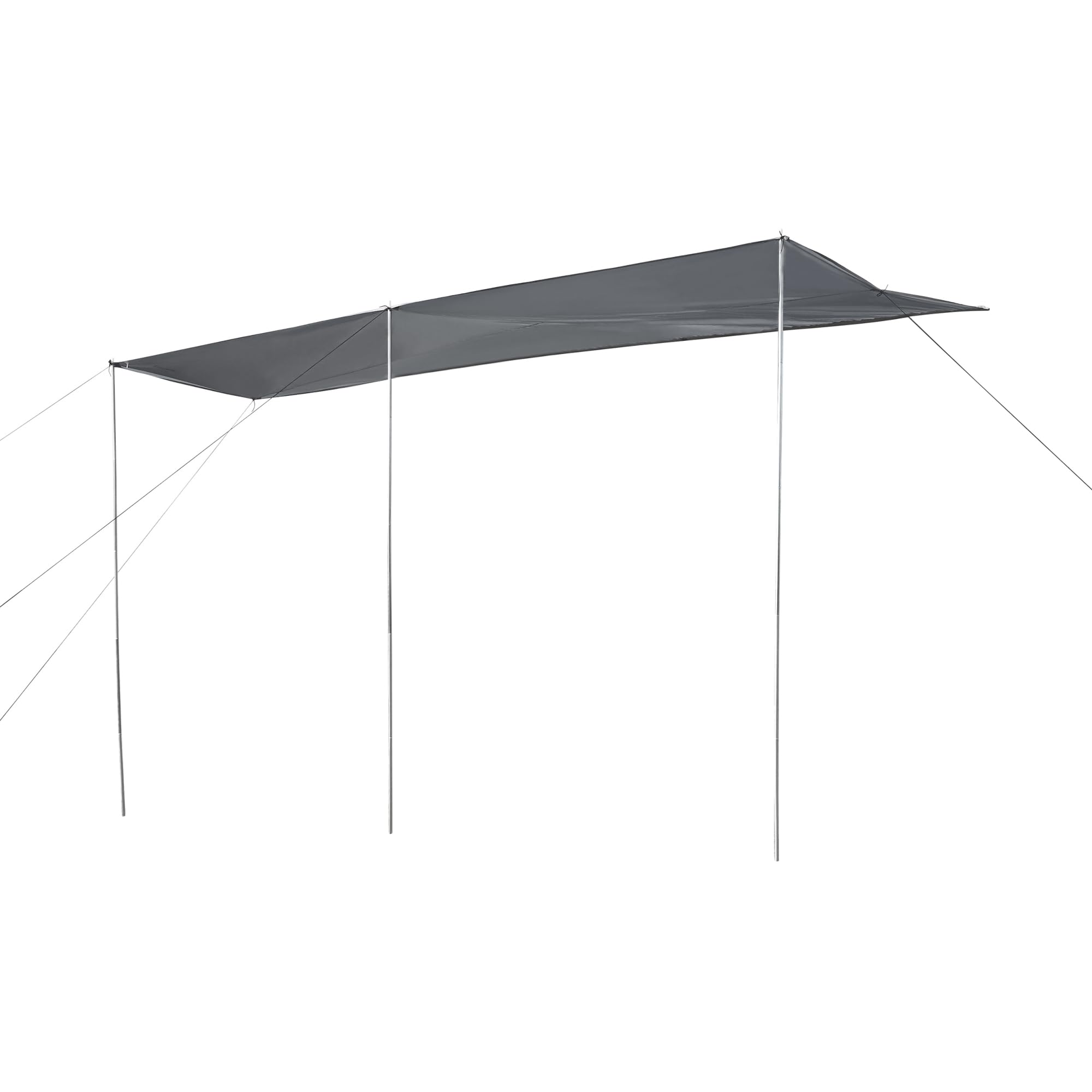 pro.tec Telo Ombreggiante per Camper Parasole Laterale con 3 Pali di Supporto Tendalino Tettoia Portatile per Camper 400 x 240 x 235 cm Grigio
