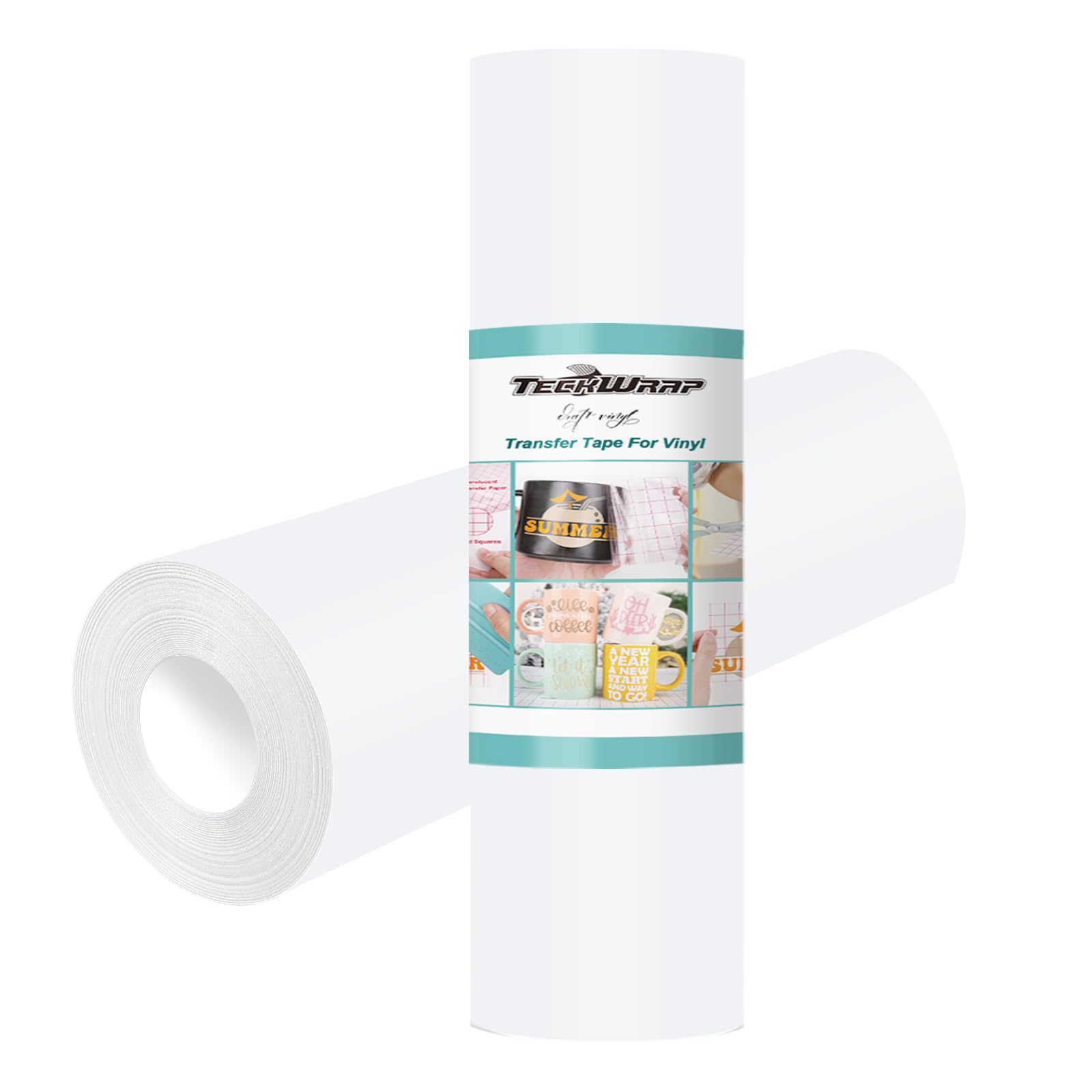 TECKWRAP Transfer Paper Tape for Vinyl Layer Low Tack 12” x 100FT Clear Matte Vinyl Transfer Tape for Permanent Vinyl Adhesive Vinyl for Signs Stickers Decals Walls Doors Window (Matte Low Tack-100ft)