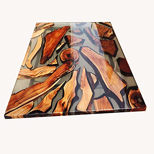 Clear Transparent Resin Wooden Handmade Dining Table Top Royal Furniture Decor