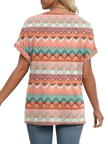 Image of WIHOLL Womens Summer Tops Short Dolman Sleeve Shirts 2026 Fashion V Neck Outfits Clothes