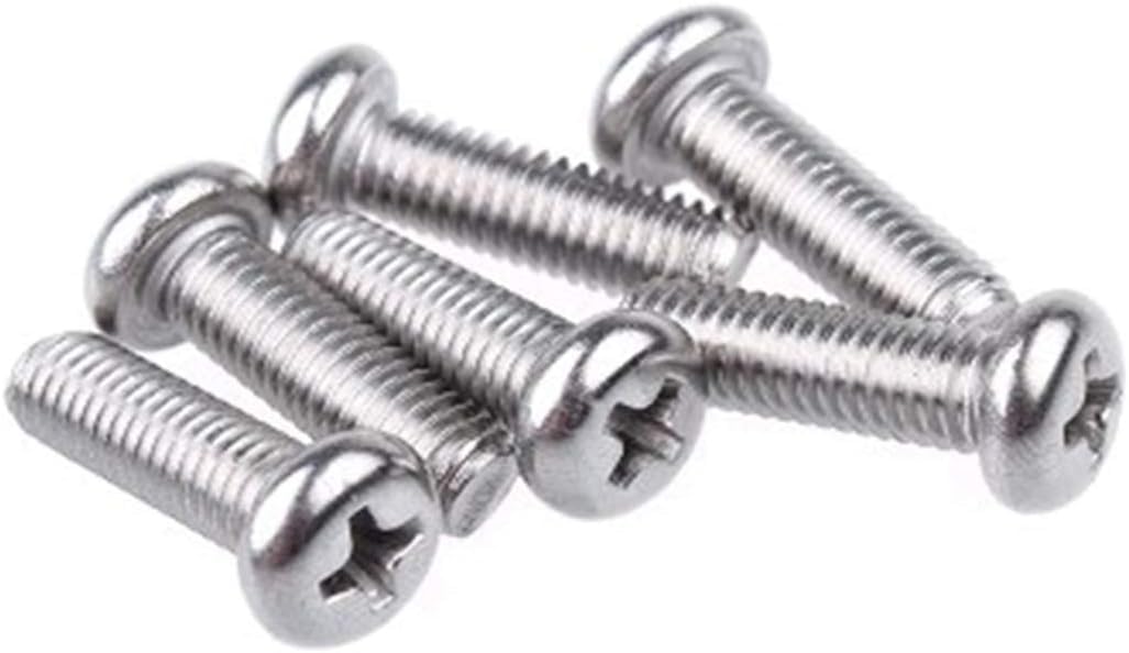 Tornillos Cruzados, Tornillos autorroscantes, 100 Tornillos M2.5 M2.5 × 3/4/5/6/8/10/12/14/16/20 Tornillo de máquina de Cabeza Redonda de Acero Inoxidable(10mm M2.5)