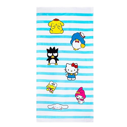 Franco Collectibles Sanrio Hello Kitty & Friends Super Soft Cotton Bath/Pool/Beach Towel, 60 in x 30 in, (Official Licensed Product) - Hello Kitty & Friends