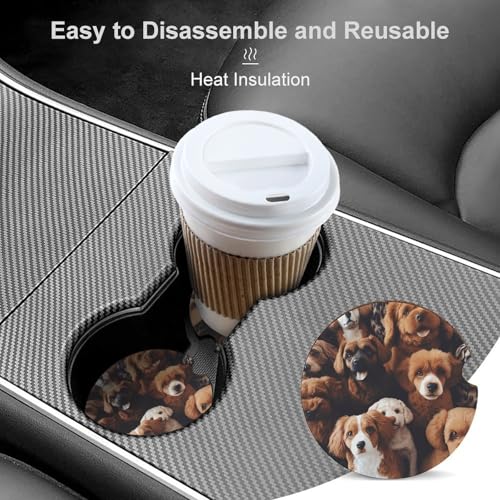 Portavasos para autos con diseño de perros, pack de 2 miniatura 4