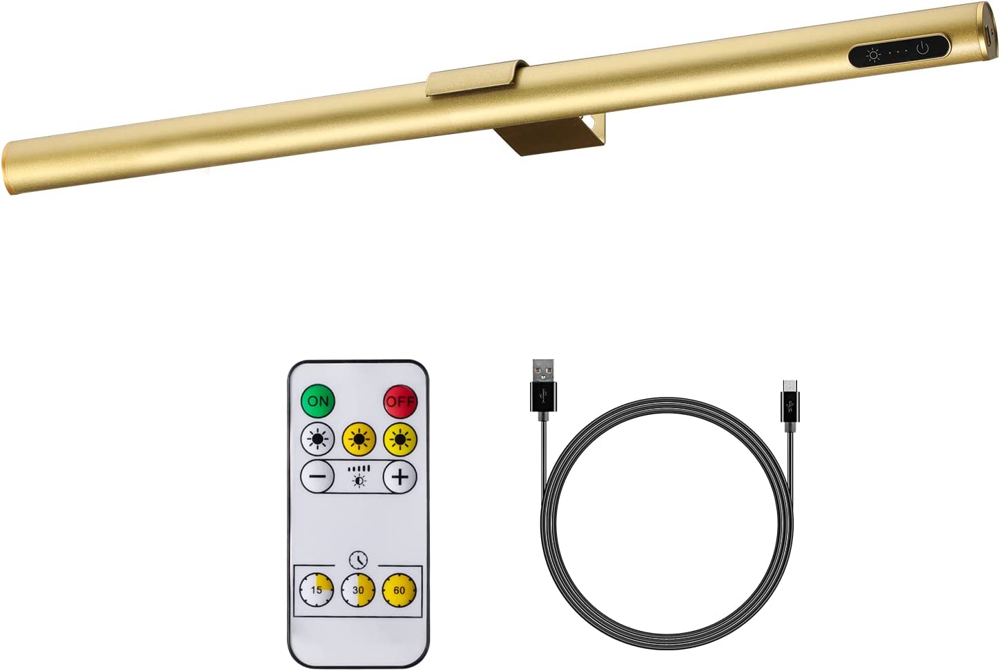 Image of Rechargeable Picture Light Battery Operated,19.7 inch Wireless Painting Light with Remote Control,Metal Art Display Lamp,3 Modes,Dimmable Dartboard Light with Timer for Frame Picture