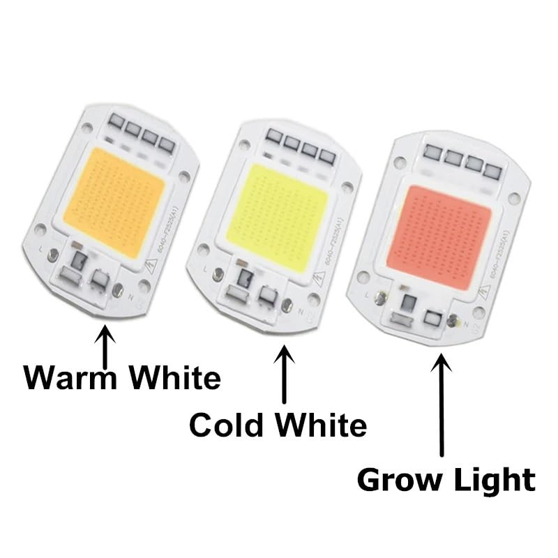 10pcs Plant Grow Light LED 220V 50W Warm White 3200K Driverless COB LED Chips Light For Garden