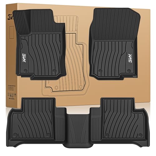3W Floor Mats Compatible for Benz GLE 2016-2019,TPE All Weather Custom Fit Floor Liner for Benz GLE,1st & 2nd Row Full Set Car Mats, Black 13. GLE|16-19|Floor Mats