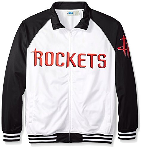 NBA Houston Rockets Men's Tricot Track Jacket, White/Black, 5X
