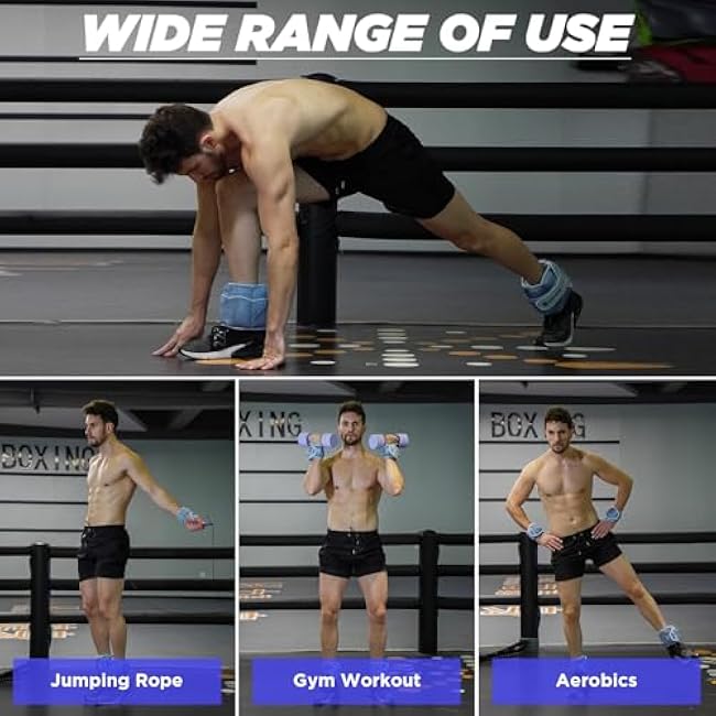 Ankle Weights 1 Pair 2 4 6 8 10 Lbs Wrist Leg Arm Weights for Women Men Kids, Strength Training Wrist and Ankle Weights Sets for Walking Fitness Gym Workout