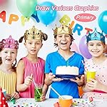 23-Piece Foam Crowns Set, 16-Piece Princess Tiaras & Crowns Party Hats with 7 Sheets 500-Piece Crystal Diamond Sticker DIY Birthday Decoration Favor Supplies - Image 4
