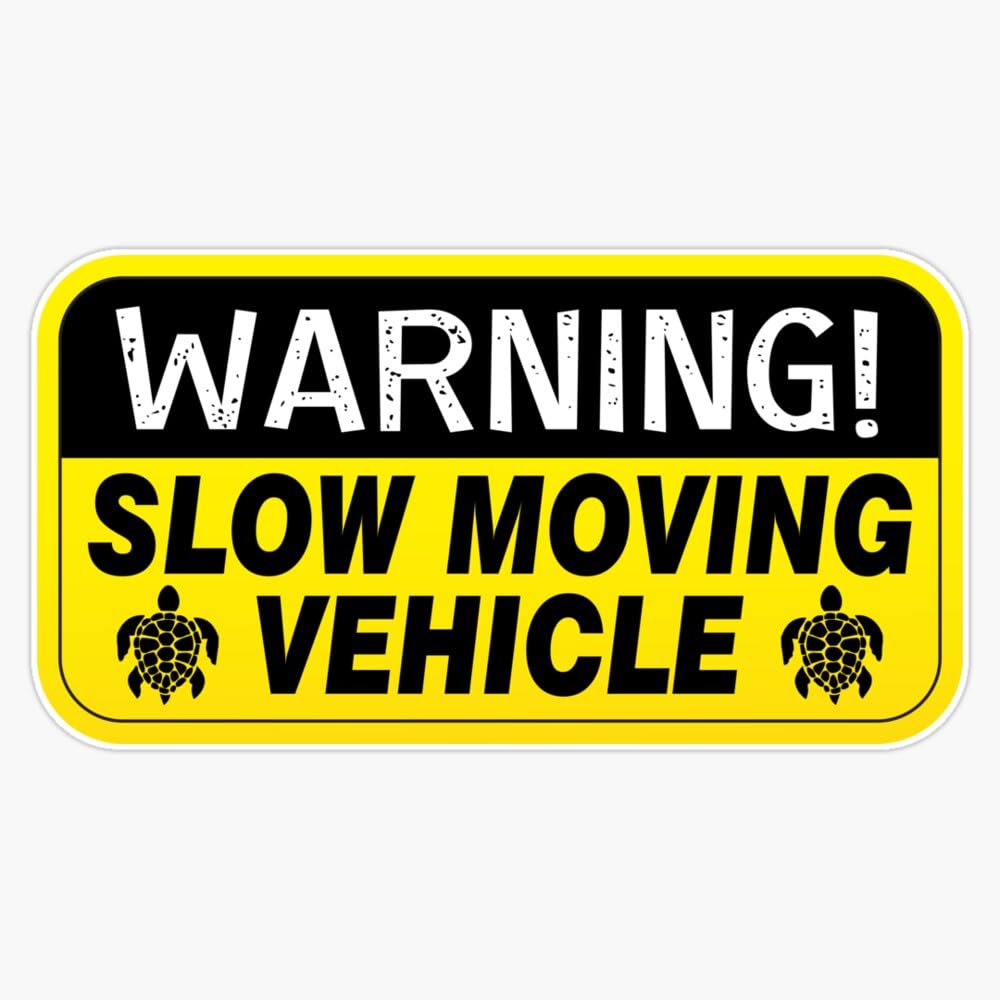 LAD Studio Warning, Slow Moving Vehicle - Funny Bumper Decal Traffic Warning Signs Gift Idea Window Bumper Sticker Decal 5""