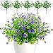 Künstliche Blumen Kunstblumen Draußen Kunstpflanzen Blumenstrauß Pflanzen Sträucher UV-beständig Balkonpflanzen Wie Echt für Balkonkasten Innen Außenbereich Garten Outdoor Lila