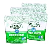 Charlie’s Soap Laundry Powder (300 Loads, 4 Pack) Fragrance Free Hypoallergenic Plant Based Deep Cleaning Laundry Powder – Biodegradable Eco Friendly Sustainable Laundry Detergent