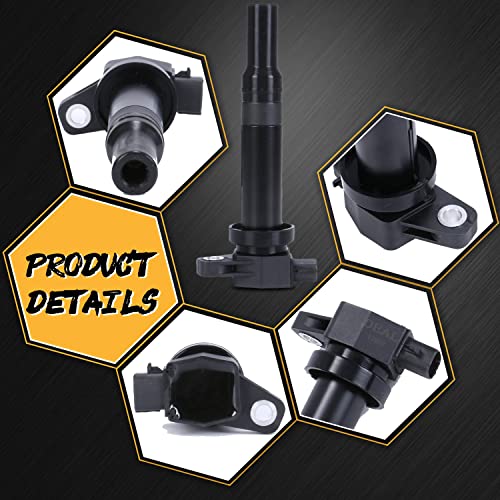 DEAL Pack of 6 New Ignition Coils Compatible With 2007-2010 Rondo/Optima/Magentis 2007-2009 Santa Fe 2.7L V6 Replacement For UF558 C1567 - Thumbnail 2