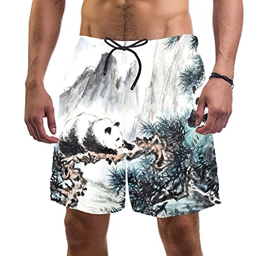 Short de bain homme avec doublure maille L imprimé arbres grimpants
