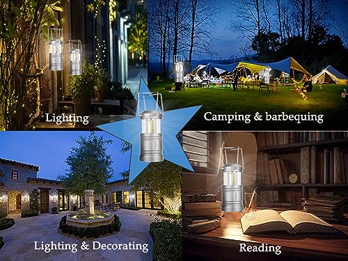 LED Camping Lantern, Battery Powered Hanging Lantern for Outdoor Camping Emergency Power Outages, 4 Pack - image 6