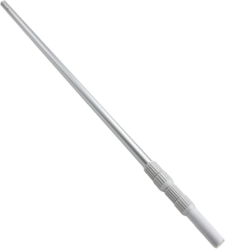 SplashTechUniversal 1.25" Aluminum Telescoping Pool Pole, Extends from 4 to 12 Feet (Aluminum, Smooth)