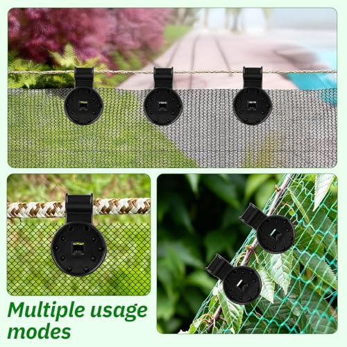 Heavy Duty Shade Cloth Clips 200 Pack, Lock Grip Netting Clips with Grommet Hole, Reusable Fasteners for Garden, Greenhouse, Patio, Pergola, Mesh Netting and Outdoor Covers by HATJICB - Used condition - Image 3